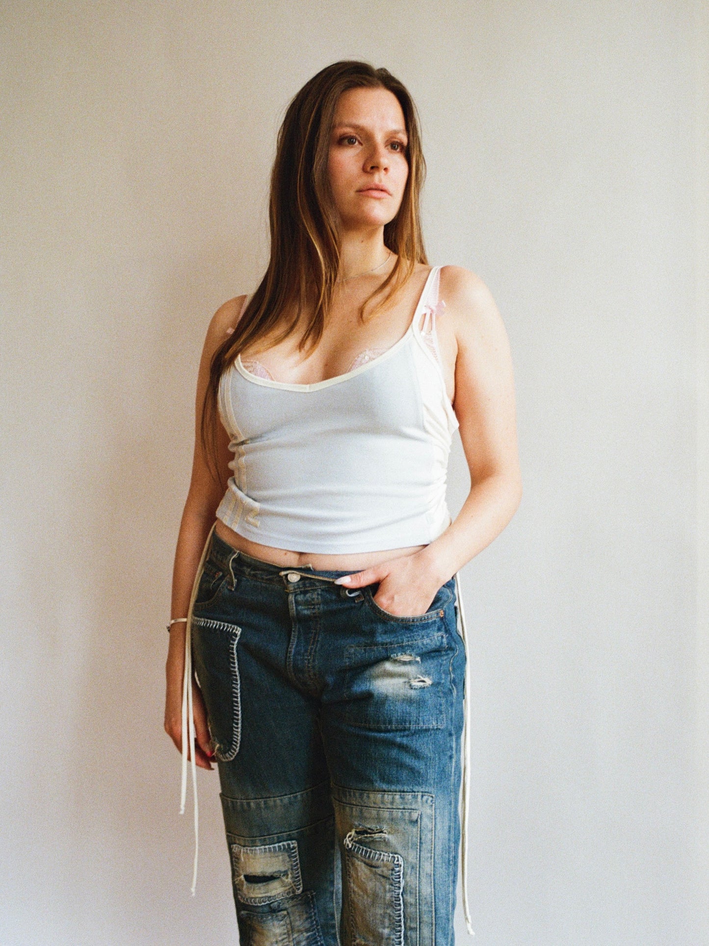 Baby Blue Drawstring Top