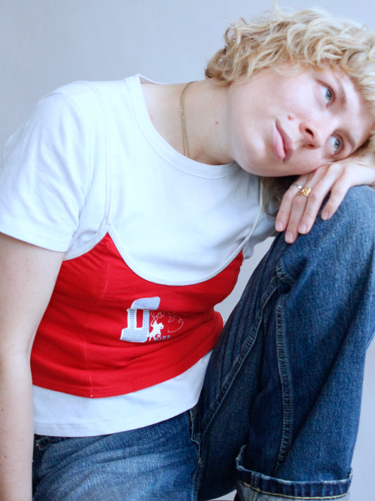 Red and White Tank Top