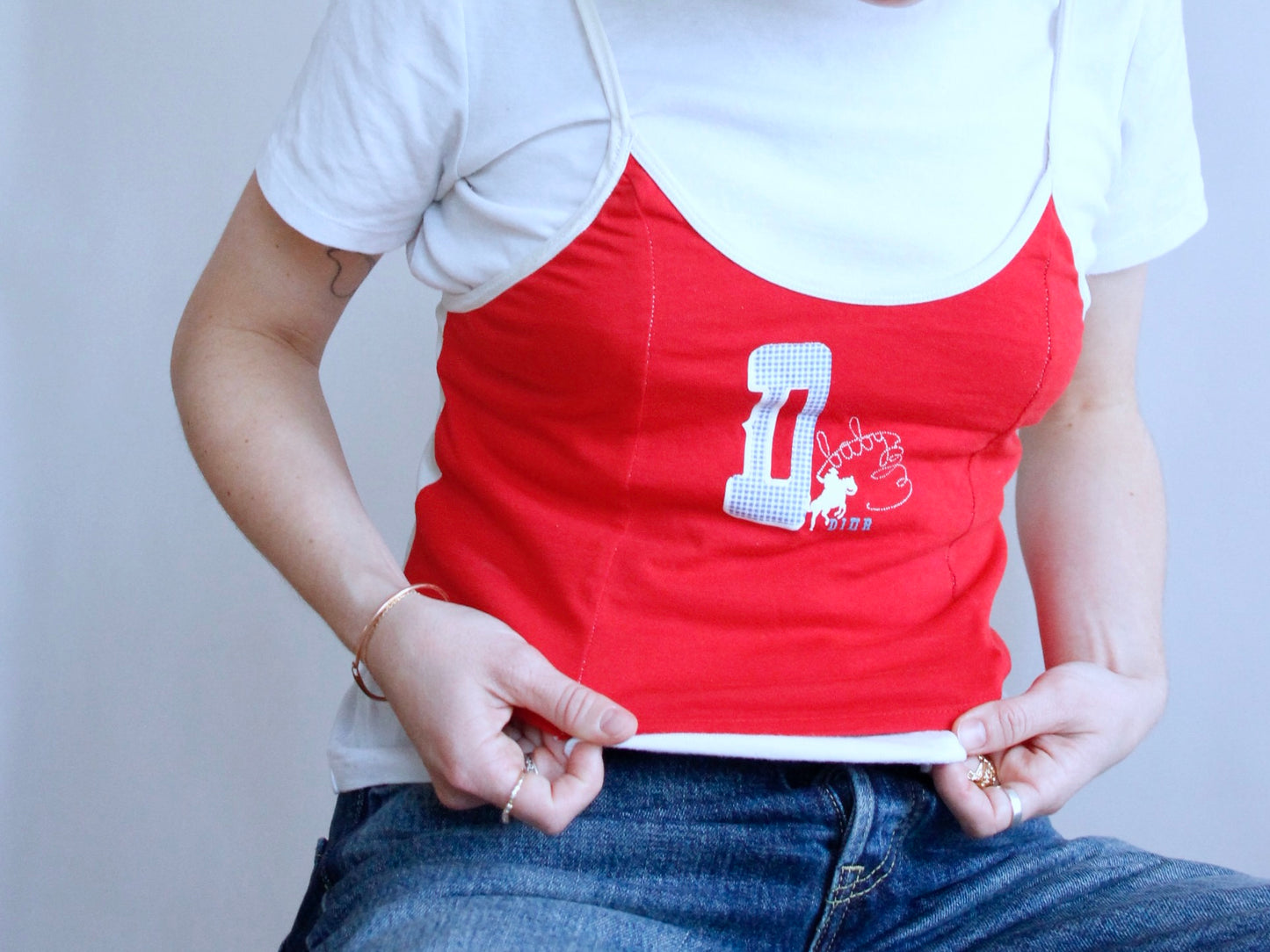 Red and White Tank Top