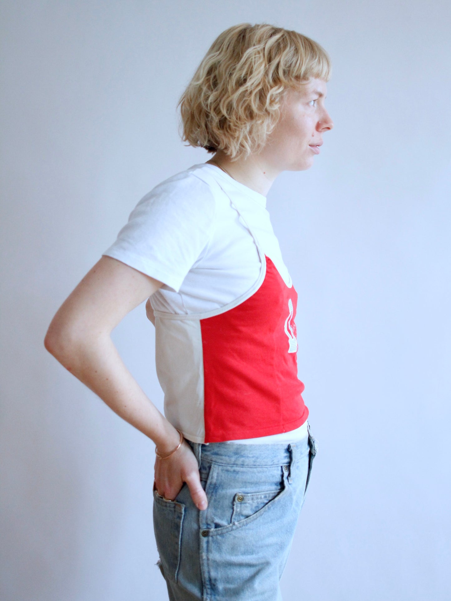 Red and White Tank Top